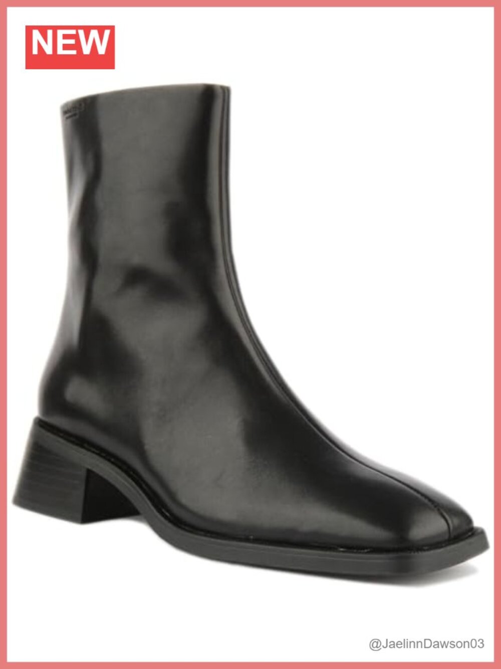 Vagabond Blanca Mid-Calf Boots Womens Leather Block Heel Square Toe Fashion